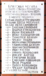 Казак Андрей Стрельников в мемориальном списке
